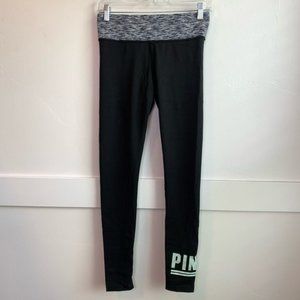 Victoria's Secret Pink Black & Gray Heather Leggings